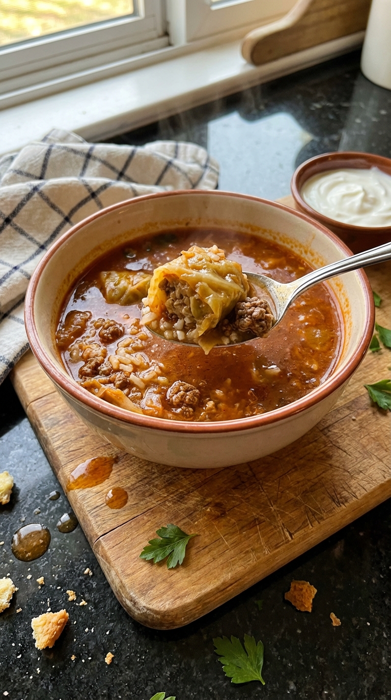 Cabbage Roll Soup Delight