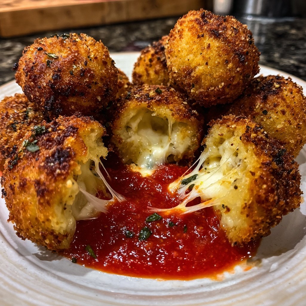 Crispy Mozzarella Balls with Marinara Dip