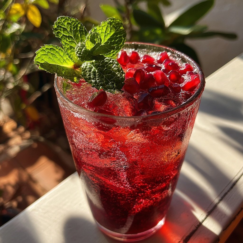 Pomegranate Gin Fizz Cocktail