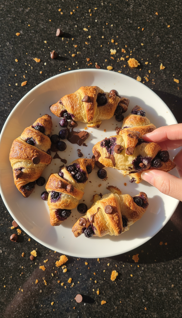 Chocolate Chip Blueberry Croissant Bites