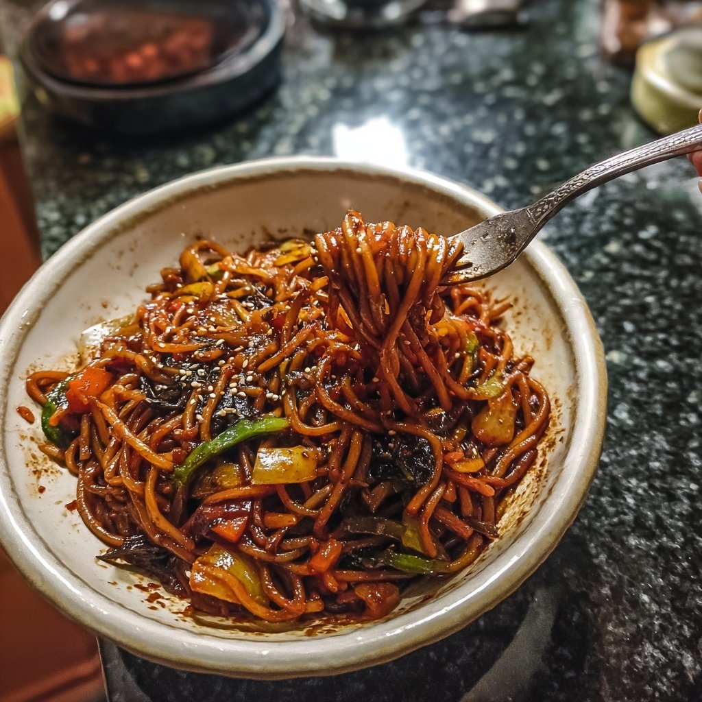 Korean Black Bean Noodles Jjajang