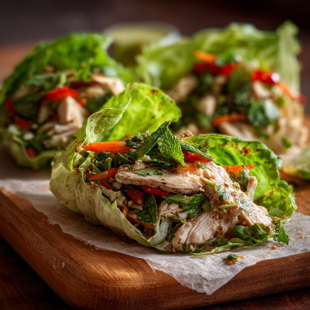 Herbed Chicken Lettuce Wraps