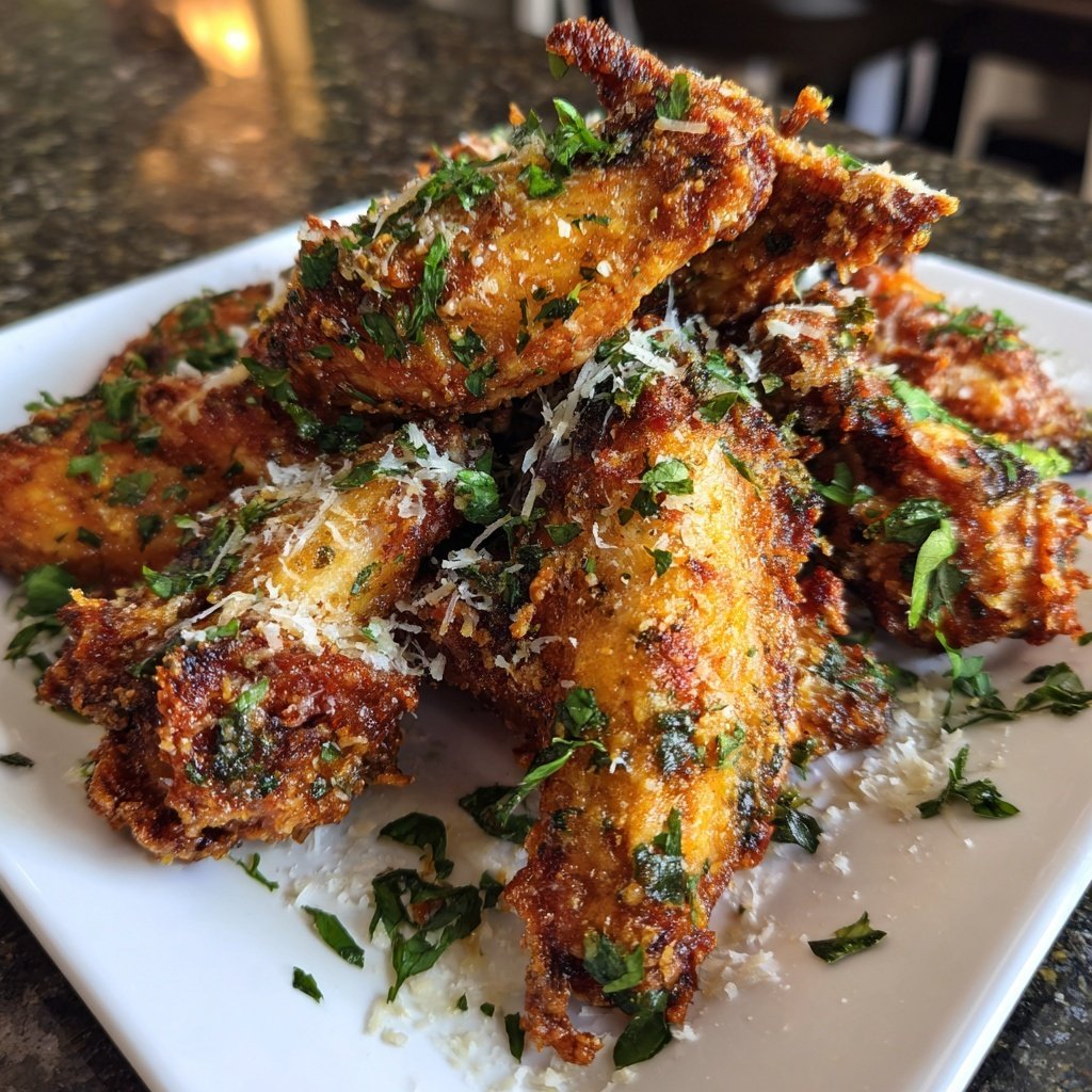 Crispy Parmesan Garlic Wings
