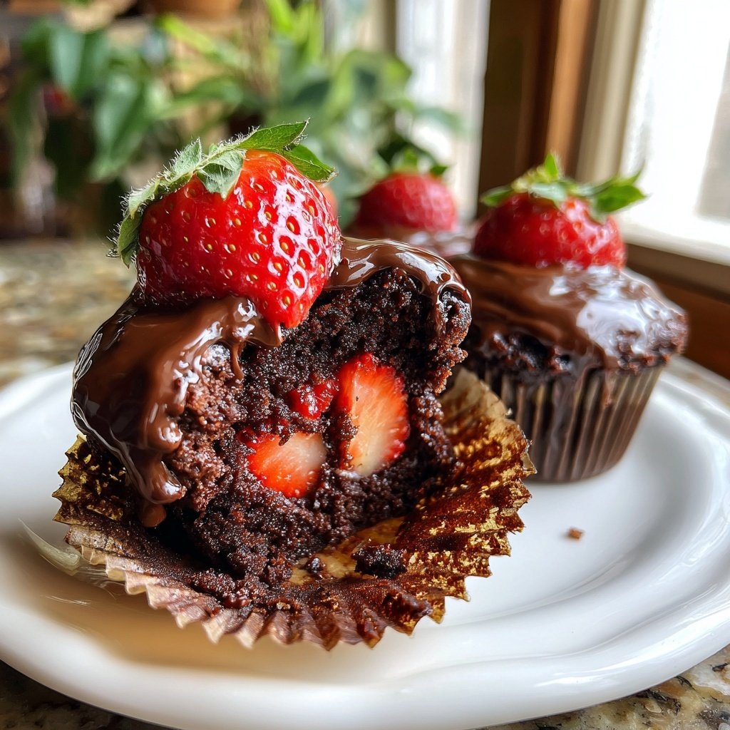 Chocolate-Covered Strawberry Cupcakes