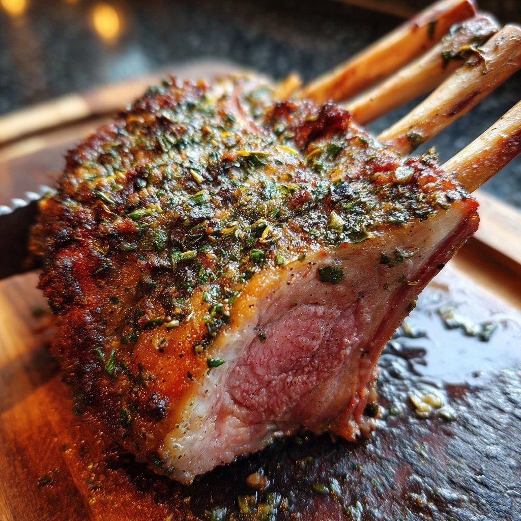 Garlic Herb Crusted Lamb Rack