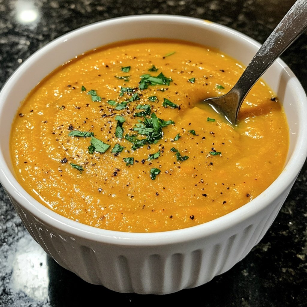 Healthy Vegan Roasted Carrot Soup