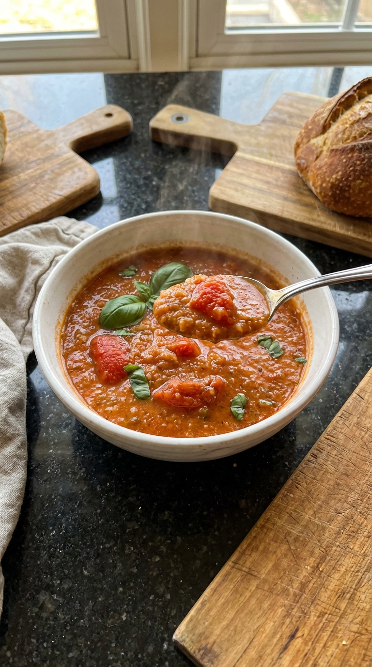 Warm Tomato Basil Soup