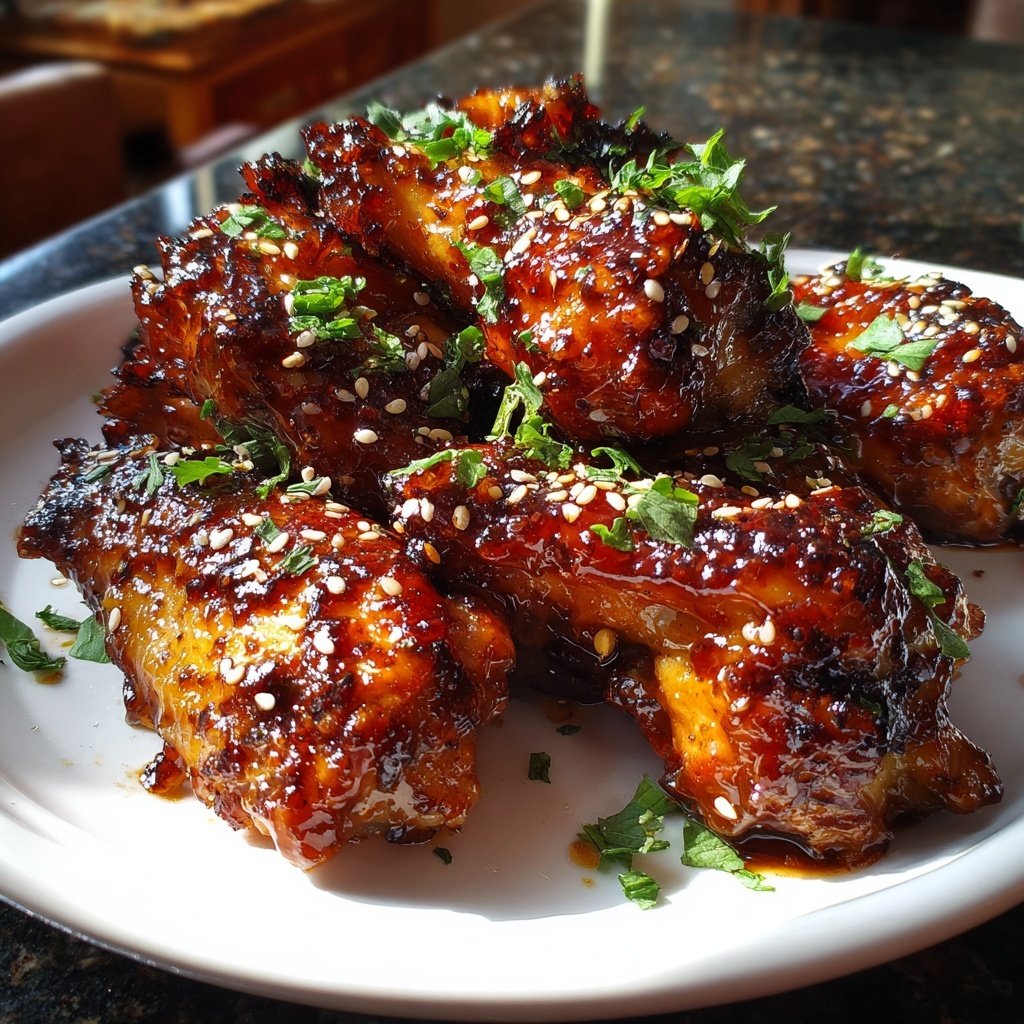 Tamarind Glazed Chicken Wings with Sesame