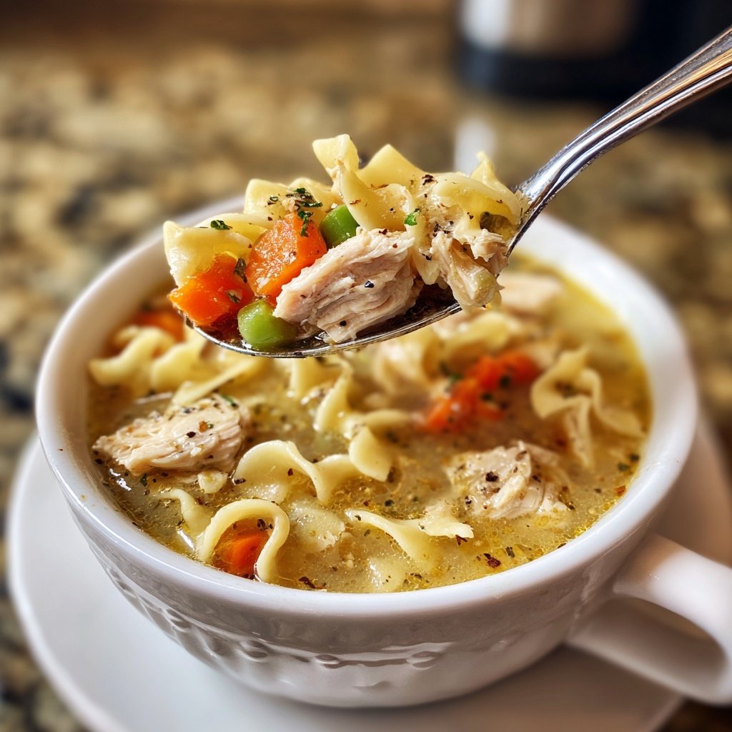Classic Chicken and Egg Noodles Soup