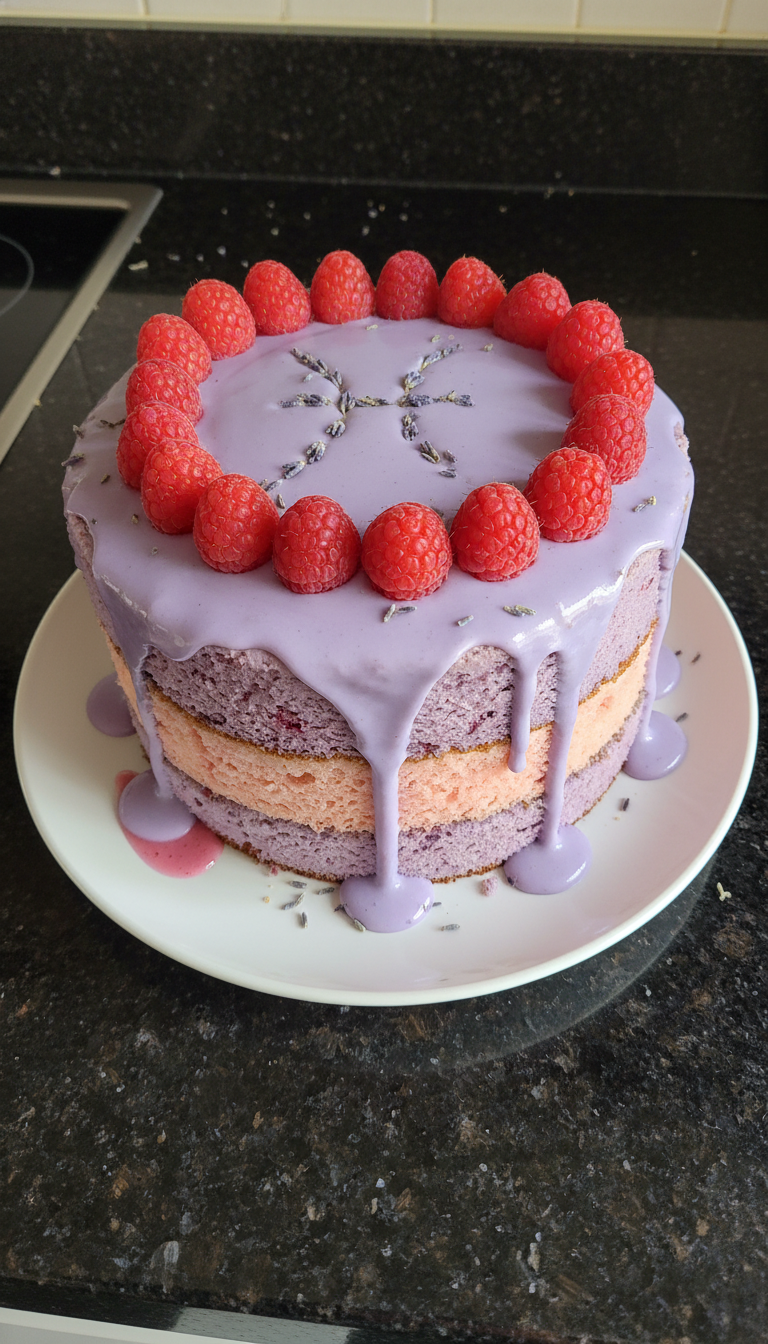 Raspberry Lavender Pisces Cake