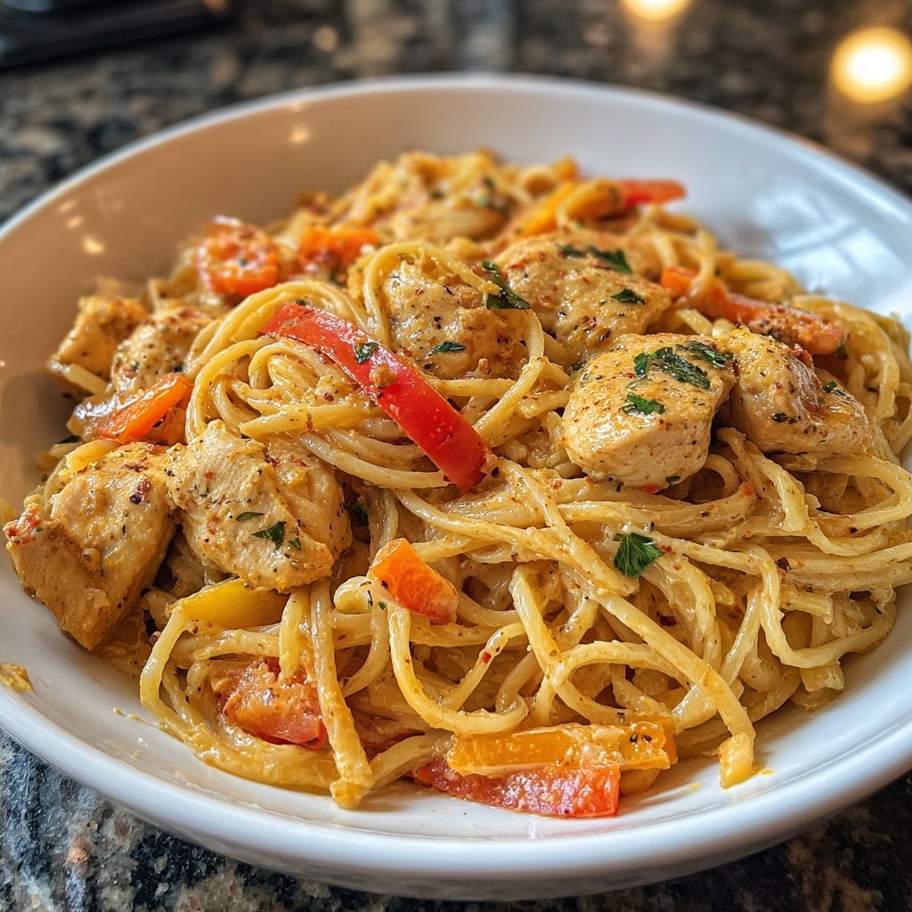 Creamy Cajun Chicken Noodles